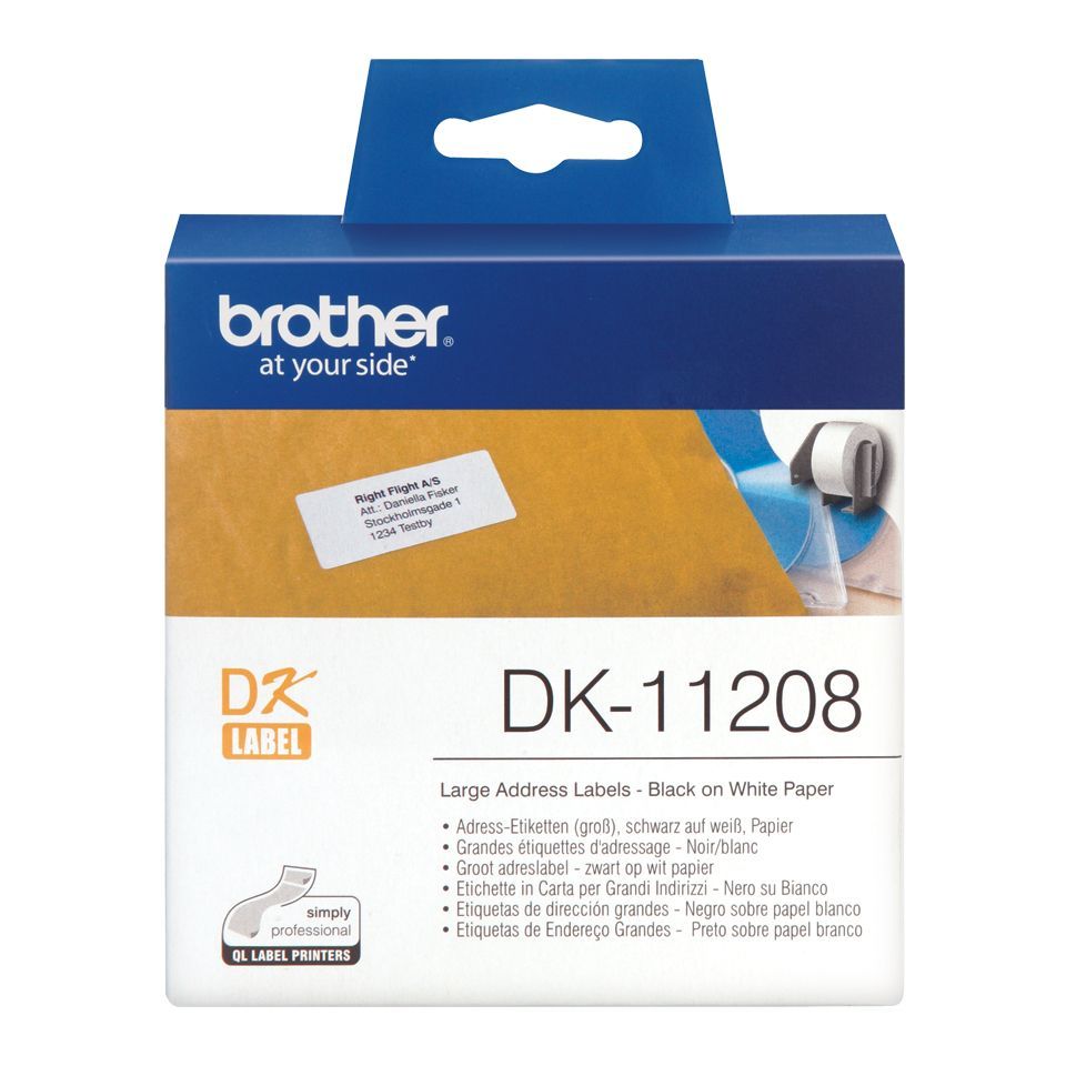 Brother DK-11208 nastro per etichettatrice Nero su bianco [DK11208]