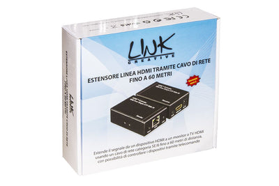 LINK Estensore Hdmi Tramite Cavo Cat5/6 Fino A 60 Metri Full Hd Con Sensori Infrarossi Per Telecomandi [LKEXT16]