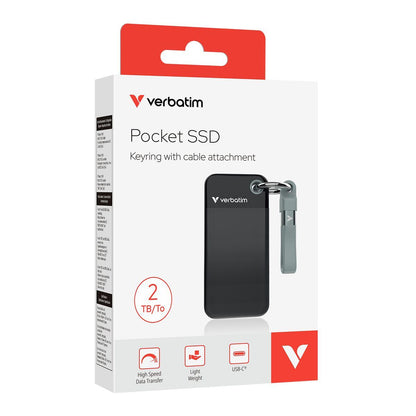 Verbatim Pocket SSD 2 TB USB tipo-C 3.2 Gen 2 (3.1 Gen 2) Nero, Grigio [32194]