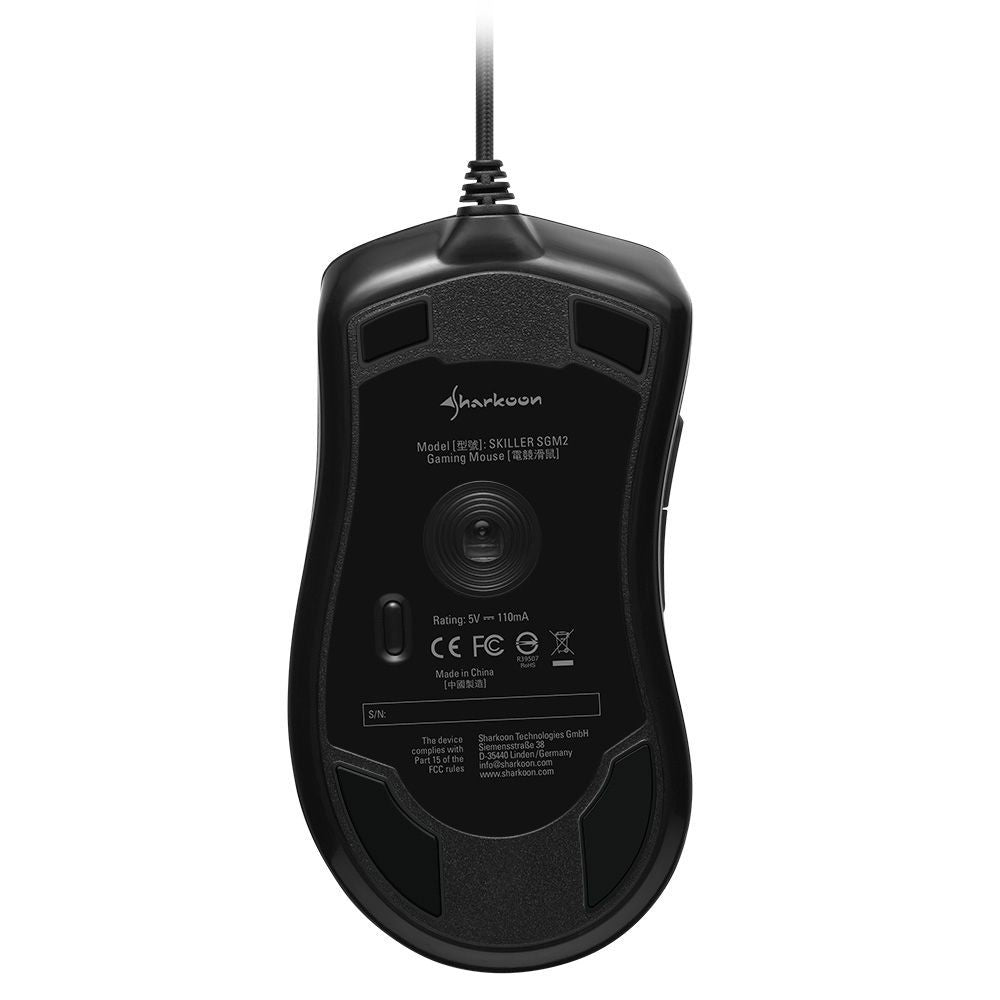 Sharkoon Skiller SGM2 mouse Mano destra USB tipo A Ottico 6400 DPI [SKILLERSGM2]