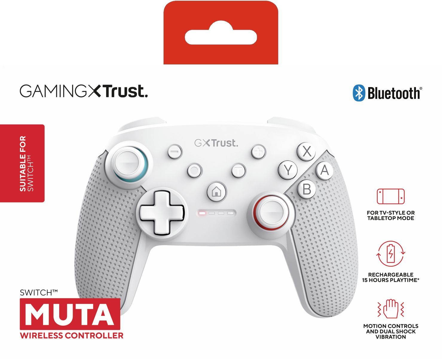 Trust GXT 1246W MUTA Bianco Bluetooth Gamepad Nintendo Switch, Nintendo Switch Lite [25426]