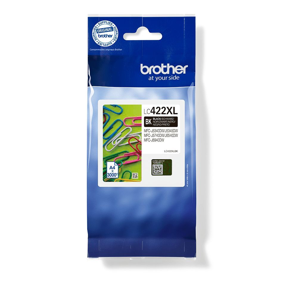 Brother LC422XLBK cartuccia d'inchiostro 1 pz Originale Resa elevata (XL) Nero [LC422XLBK]