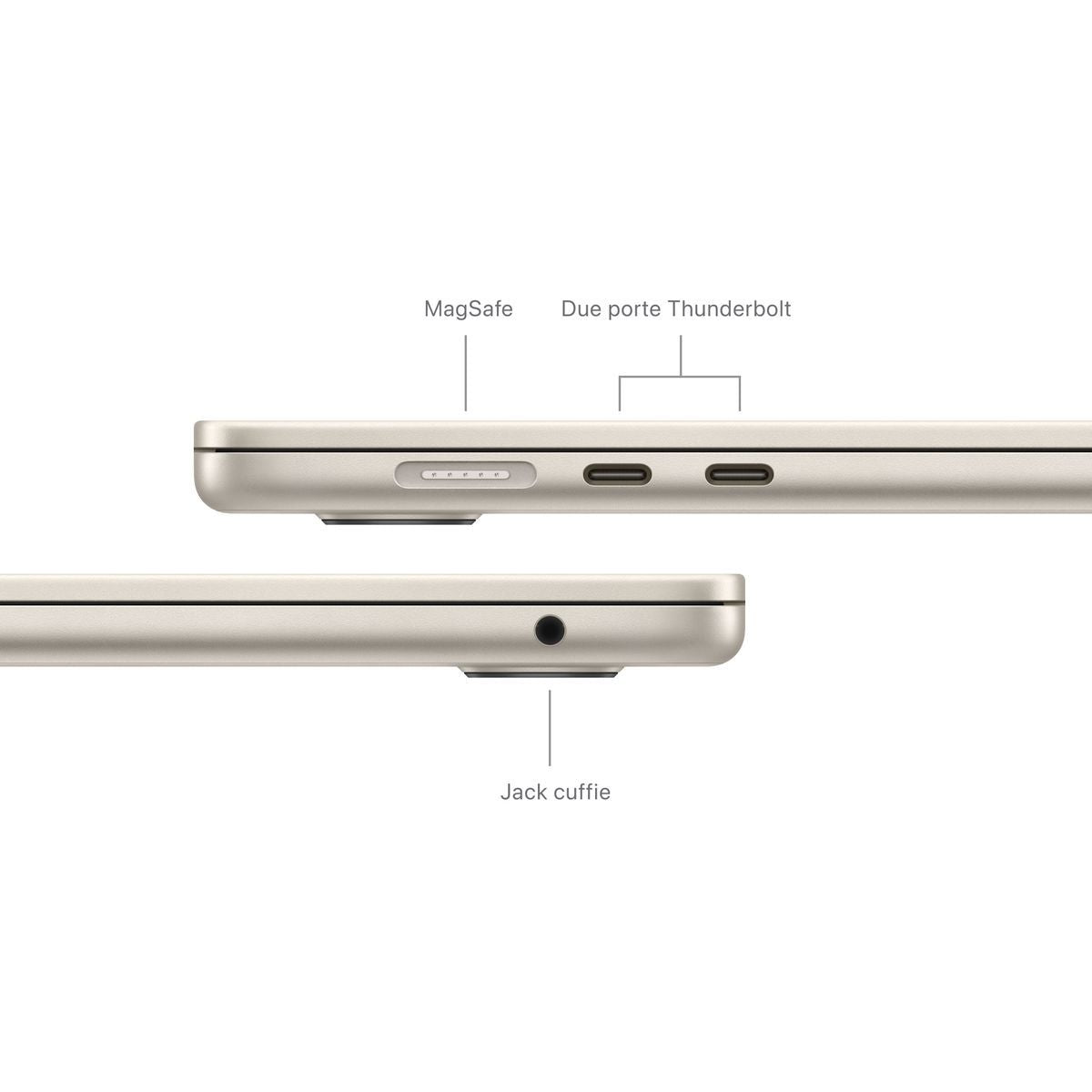 Apple MacBook Air 15": Chip M3 con CPU 8-core e GPU 10-core, 256GB SSD - Galassia [MC9F4T/A]