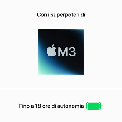 Apple MacBook Air 15": Chip M3 con CPU 8-core e GPU 10-core, 256GB SSD - Galassia [MC9F4T/A]