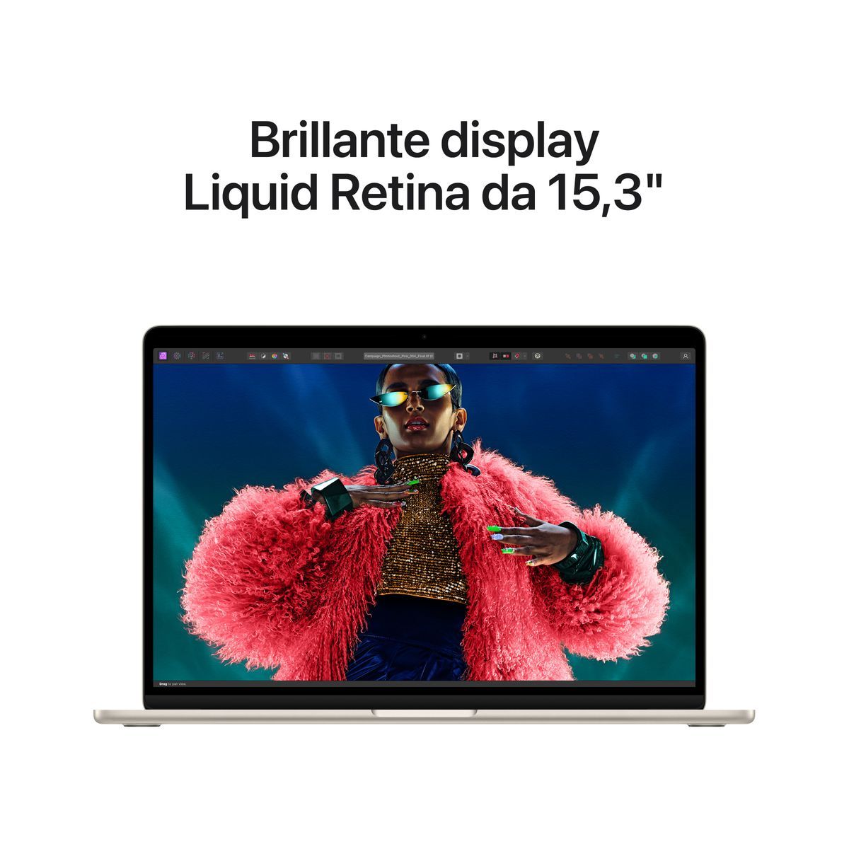 Apple MacBook Air 15": Chip M3 con CPU 8-core e GPU 10-core, 256GB SSD - Galassia [MC9F4T/A]