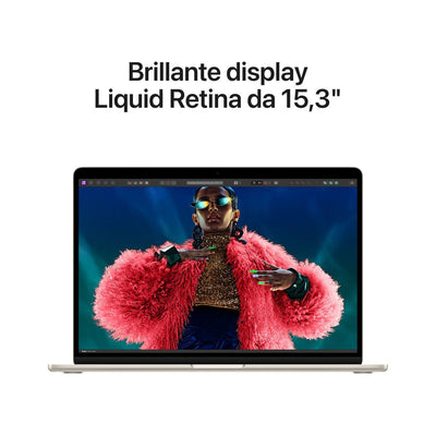 Apple MacBook Air 15": Chip M3 con CPU 8-core e GPU 10-core, 256GB SSD - Galassia [MC9F4T/A]