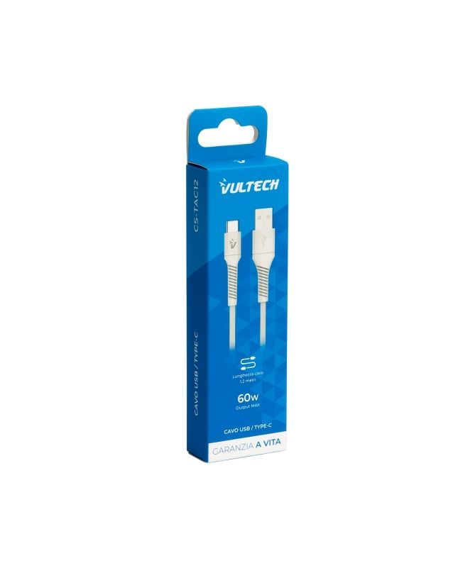 Vultech CS-TAC12WH cavo USB USB 2.0 1,2 m USB A USB C 0,48 Gbit/s 60 W Bianco [CS-TAC12WH]