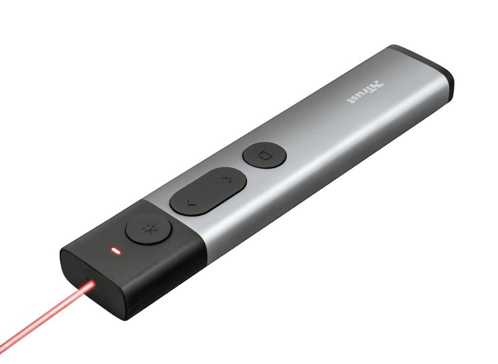 Trust Kazun puntatore wireless RF Alluminio, Nero [23333]