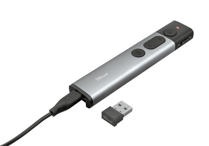 Trust Kazun puntatore wireless RF Alluminio, Nero [23333]