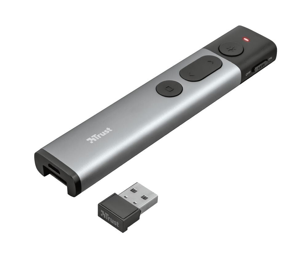 Trust Kazun puntatore wireless RF Alluminio, Nero [23333]