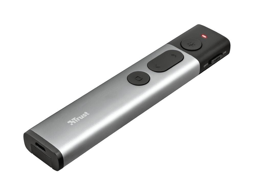 Trust Kazun puntatore wireless RF Alluminio, Nero [23333]