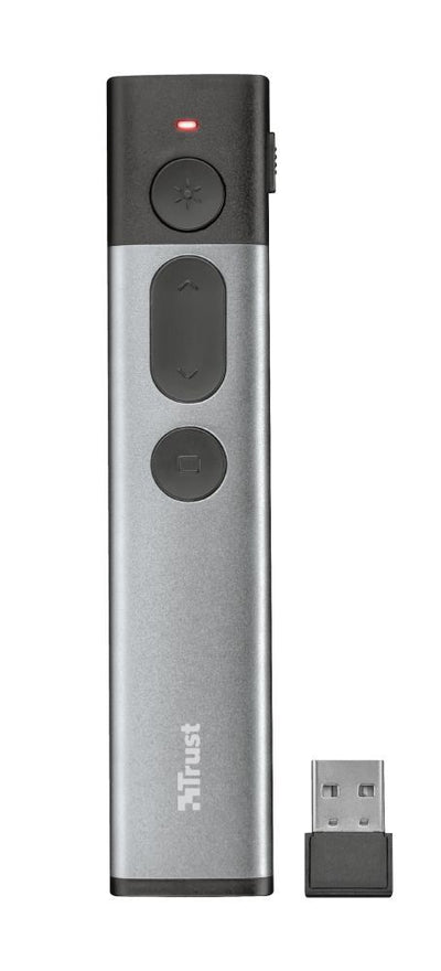 Trust Kazun puntatore wireless RF Alluminio, Nero [23333]