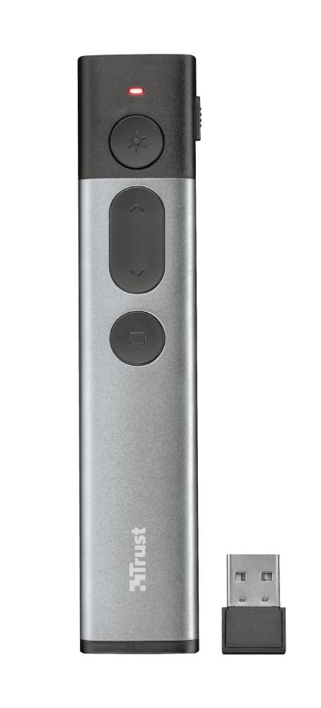 Trust Kazun puntatore wireless RF Alluminio, Nero [23333]
