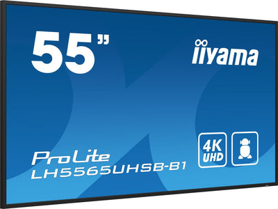 iiyama LH5565UHSB-B1 visualizzatore di messaggi Design chiosco 138,7 cm (54.6") LED Wi-Fi 800 cd/m 4K Ultra HD Nero Processore integrato Android 11 24/7 [LH5565UHSB-B1]