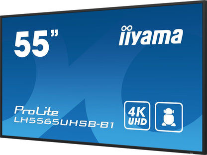 iiyama LH5565UHSB-B1 visualizzatore di messaggi Design chiosco 138,7 cm (54.6") LED Wi-Fi 800 cd/m 4K Ultra HD Nero Processore integrato Android 11 24/7 [LH5565UHSB-B1]