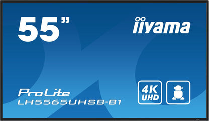 iiyama LH5565UHSB-B1 visualizzatore di messaggi Design chiosco 138,7 cm (54.6") LED Wi-Fi 800 cd/m 4K Ultra HD Nero Processore integrato Android 11 24/7 [LH5565UHSB-B1]