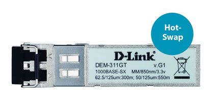 D-Link DEM-311GT modulo del ricetrasmettitore di rete Fibra ottica 1000 Mbit/s SFP 850 nm [DEM-311GT]