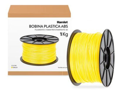 Hamlet Bobina di filamento per stampanti 3D 3DX100 in ABS Giallo da 1kg [HP3DXROLYL]
