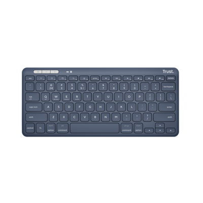 TASTIERA WIRELESS RICARICABILE MULTICONNECT 2 BT + 1 WL 2,4GHZ - PLASTICA RICICLATA 52% - LAYOUT ITALIANO - TRUST LYRA - BLU [25141]