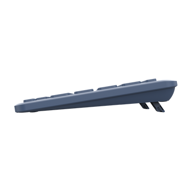 TASTIERA WIRELESS RICARICABILE MULTICONNECT 2 BT + 1 WL 2,4GHZ - PLASTICA RICICLATA 52% - LAYOUT ITALIANO - TRUST LYRA - BLU [25141]