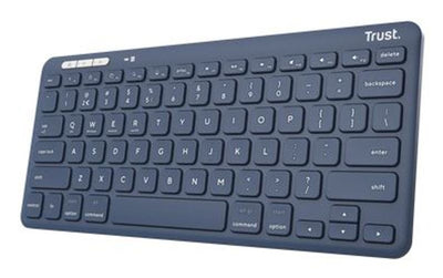 TASTIERA WIRELESS RICARICABILE MULTICONNECT 2 BT + 1 WL 2,4GHZ - PLASTICA RICICLATA 52% - LAYOUT ITALIANO - TRUST LYRA - BLU [25141]