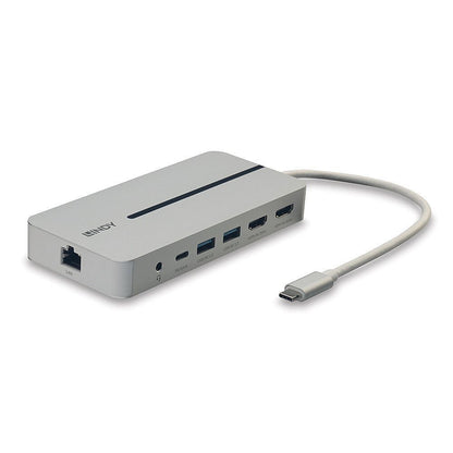 Lindy 43360 replicatore di porte e docking station per laptop Cablato USB 3.2 Gen 1 (3.1 Gen 1) Type-C Argento, Bianco [LINDY43360]