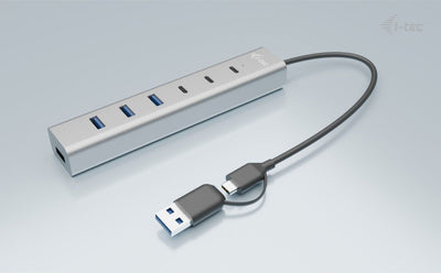 i-tec USB-C/USB-A Charging Metal HUB 7 port (3x USB-C, 4x USB-A) [CAHUBMETAL7]