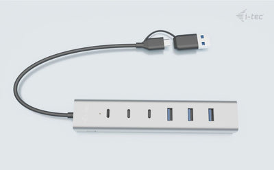 i-tec USB-C/USB-A Charging Metal HUB 7 port (3x USB-C, 4x USB-A) [CAHUBMETAL7]