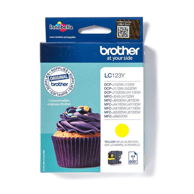 Brother LC123Y cartuccia d'inchiostro 1 pz Originale Resa elevata (XL) Giallo [LC123Y]