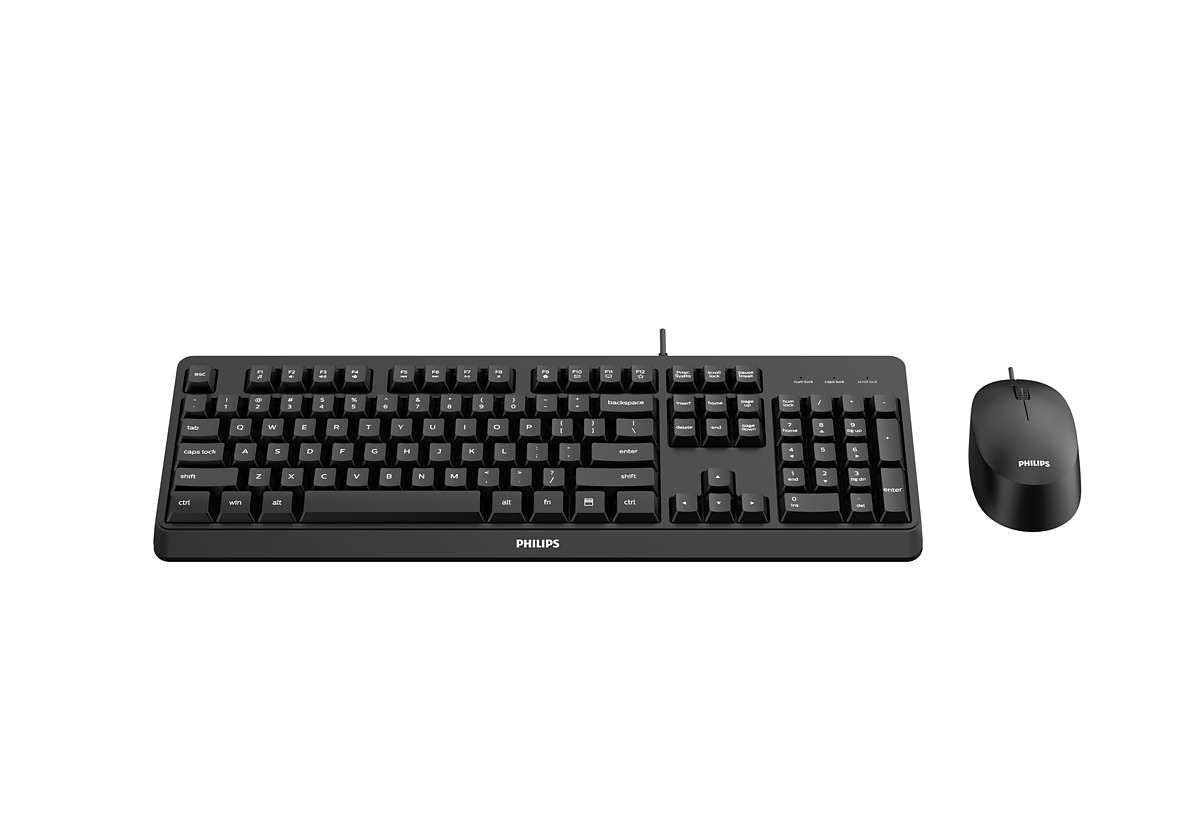 Philips 2000 series SPT6207BL/34 tastiera Mouse incluso Universale USB QWERTY Inglese Nero [SPT6207BL/34]