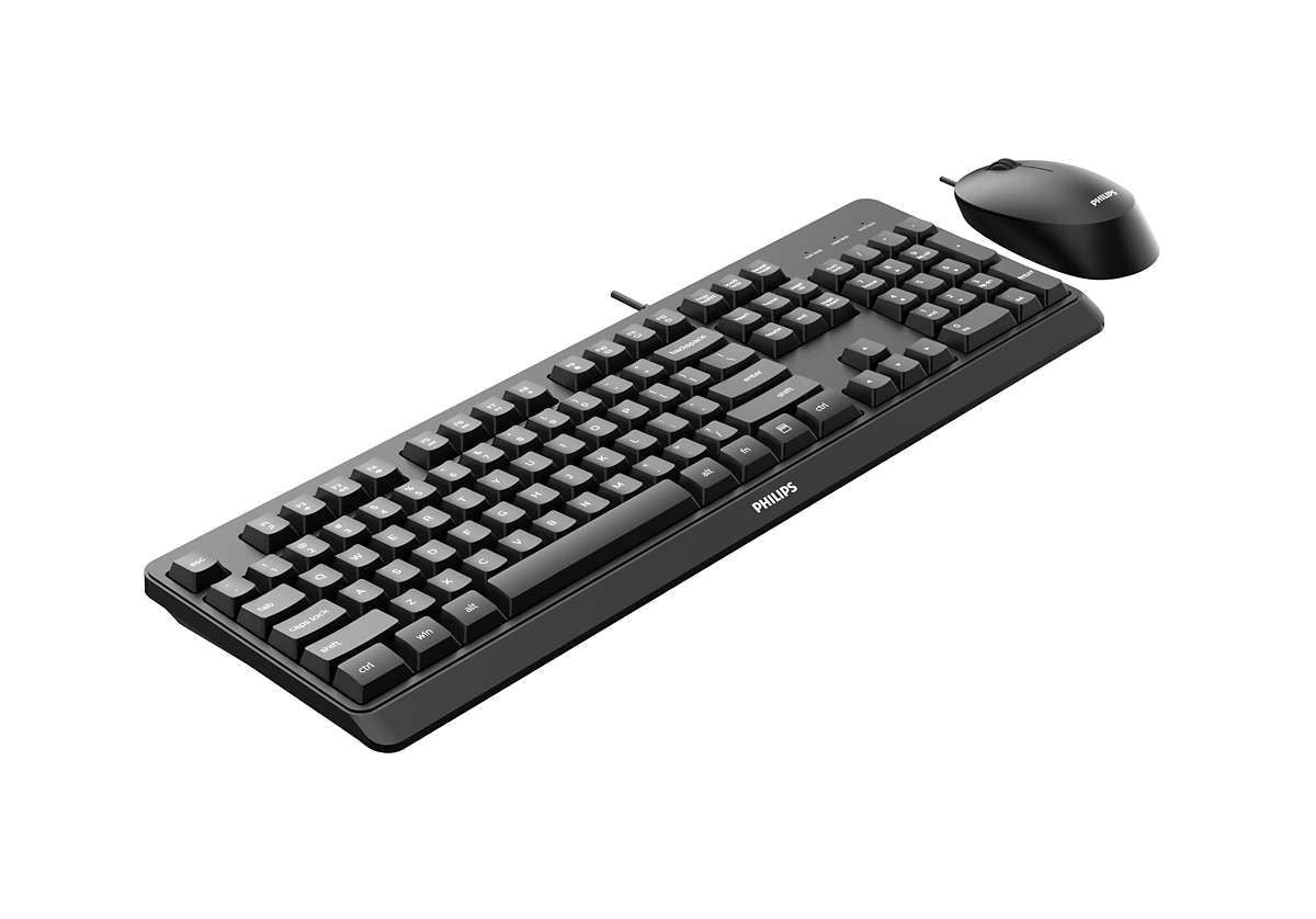 Philips 2000 series SPT6207BL/34 tastiera Mouse incluso Universale USB QWERTY Inglese Nero [SPT6207BL/34]