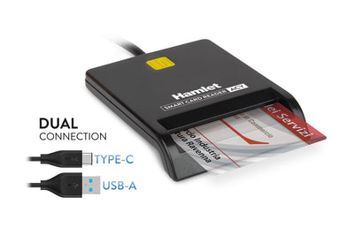Hamlet HUSCR-ACY lettore di card readers Interno USB USB Type-A/USB Type-C Nero [HUSCR-ACY]