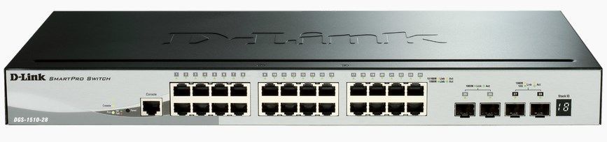 D-Link DGS-1510 Gestito L3 Gigabit Ethernet (10/100/1000) Nero [DGS-1510-28X]