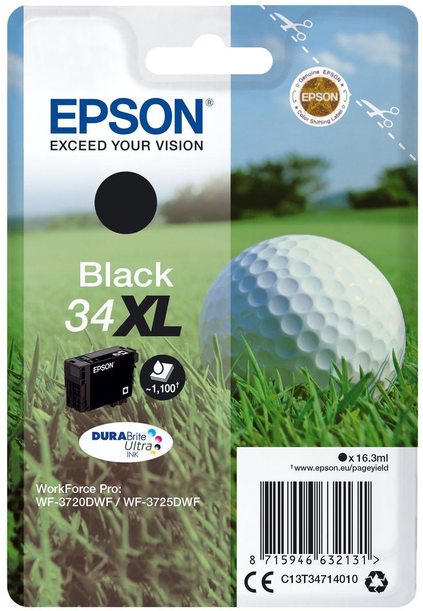 Epson Golf ball Singlepack Black 34XL DURABrite Ultra Ink [C13T34714010]