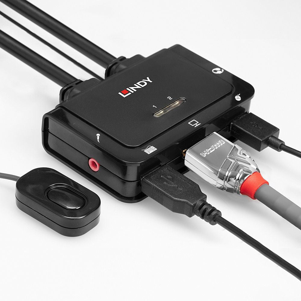 Lindy 42340 switch per keyboard-video-mouse (kvm) Nero [LINDY42340]