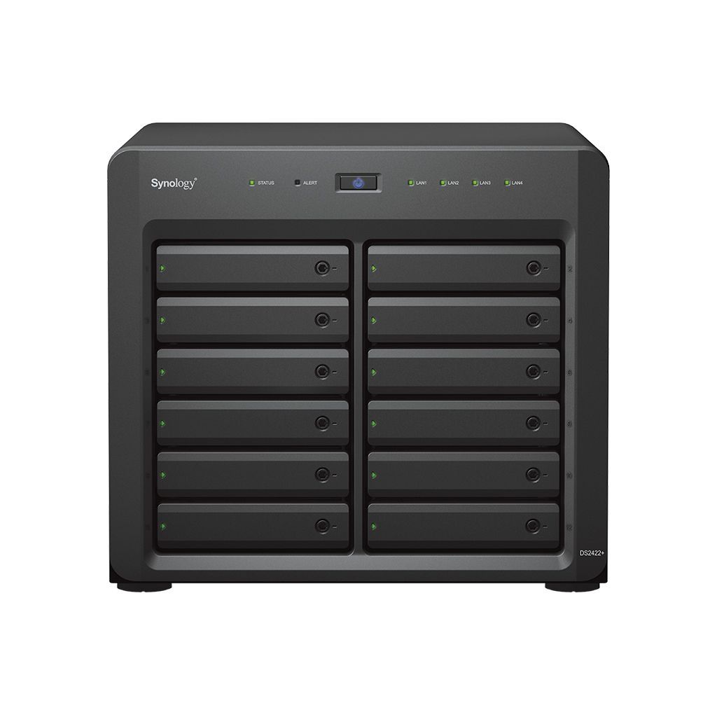 Synology DiskStation DS2422+ server NAS e di archiviazione Tower Ryzen Embedded V1500B 4 GB DDR4 0 TB DiskStation Manager Nero [DS2422+]