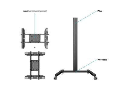 Multibrackets 7350073730643 63" Nero base da pavimento per tv a schermo piatto [MB0643]