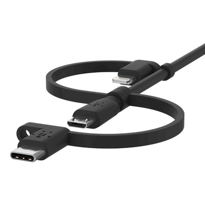 Belkin BOOST CHARGE cavo USB 1 m USB A USB C/Micro-USB B/Lightning Nero [CAC001BT1MBK]