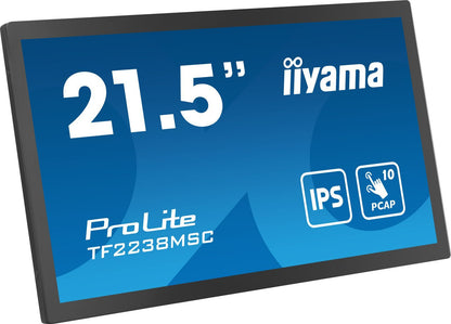 iiyama PROLITE Pannello A digitale 55,9 cm (22") LED 600 cd/m Full HD Nero Touch screen [TF2238MSC-B1]
