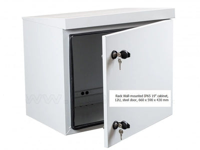 Rack 19''Wall-mounted IP65 12U steel door Prof.430 [AT-02575]