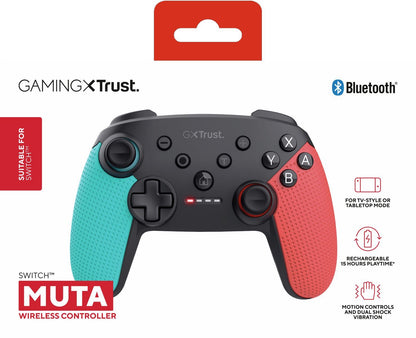 Trust GXT 1246B Muta Nero, Blu, Rosso Bluetooth Gamepad Nintendo Switch, Nintendo Switch Lite [25427]
