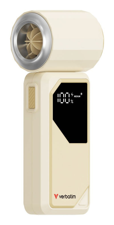 VERBATIM COOLNGO AIRJET HANDHELD FAN WHITE/SILVER [32341]