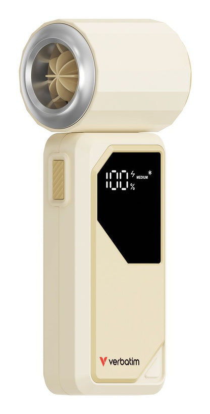 VERBATIM COOLNGO AIRJET HANDHELD FAN WHITE/SILVER [32341]