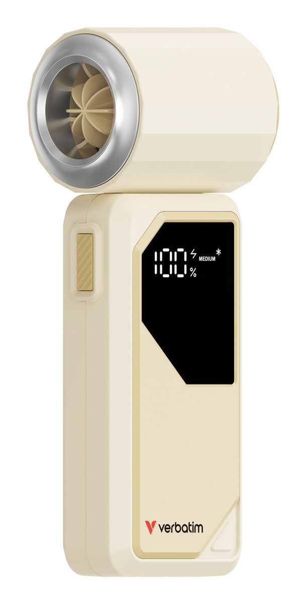 VERBATIM COOLNGO AIRJET HANDHELD FAN WHITE/SILVER [32341]