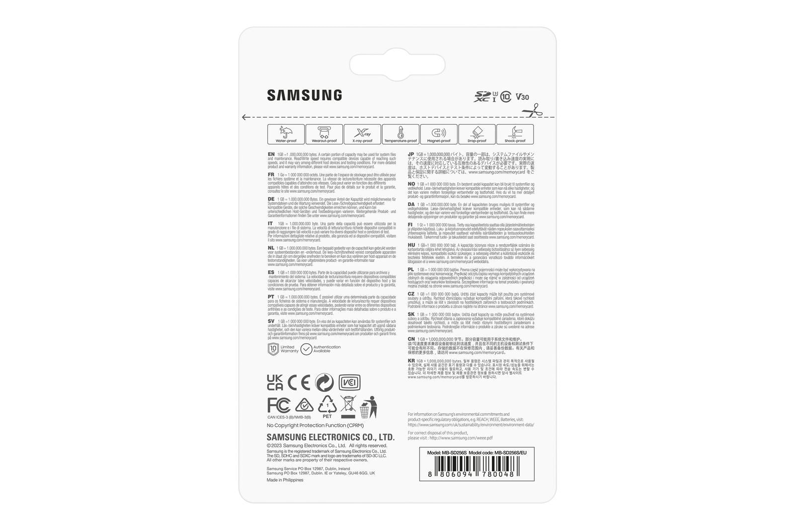 Samsung PRO Plus SD Card - Scheda di memoria 256GB (2023) [MB-SD256S/EU]