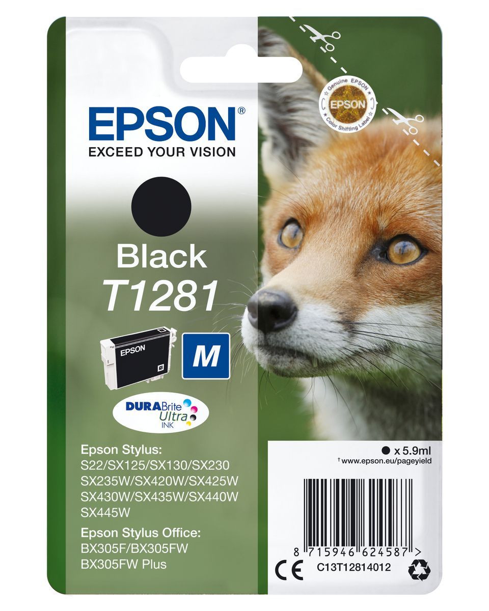 Epson Fox Inchiostro nero singolo DURABrite Ultra Volpe T1281 [C13T12814012]