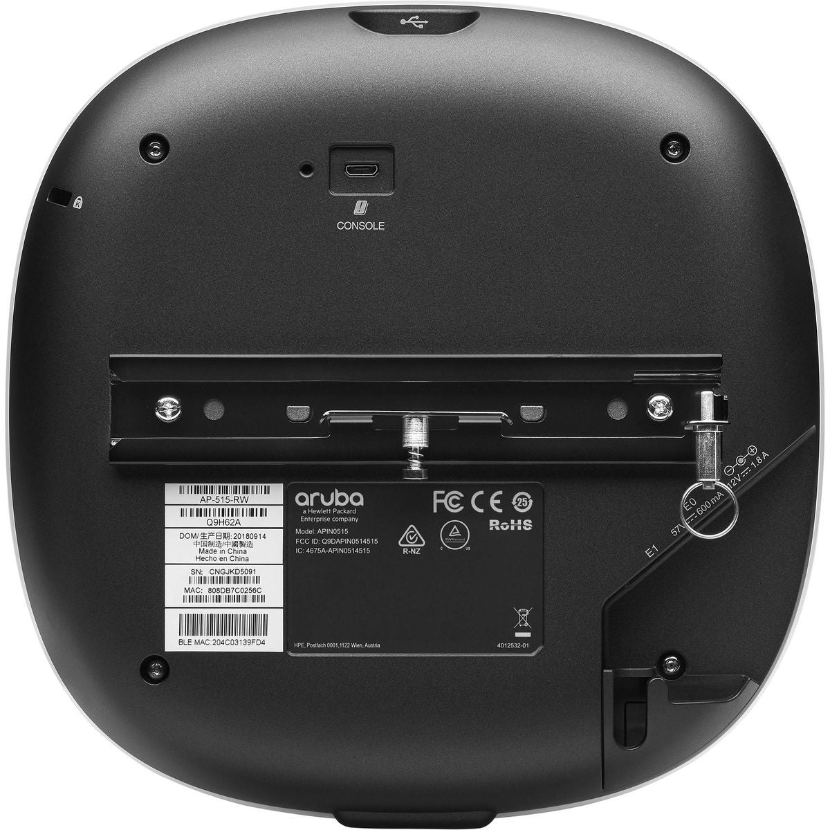 HPE Aruba Networking AP-515 (RW) Dual Radio 4x4/2x2 802.11ax Internal Antennas Unified Campus AP [Q9H62A]