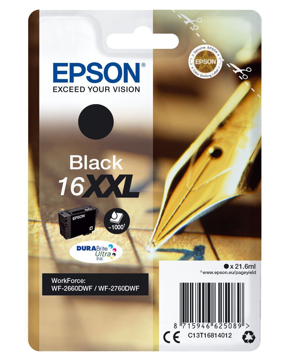 Epson Cartuccia Penna e cruciverba Nero Inchiostri DURABrite Ultra 16XXL [C13T16814012]