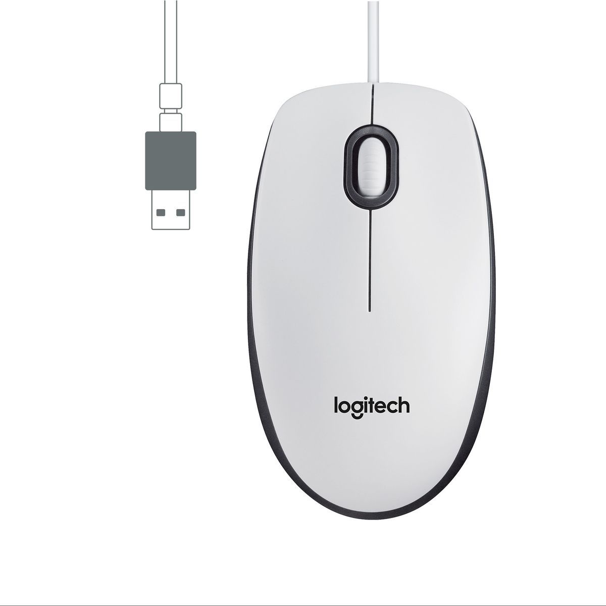Logitech M100 mouse a filo (bianco) [910-006764]