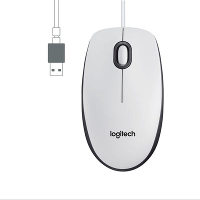 Logitech M100 mouse a filo (bianco) [910-006764]